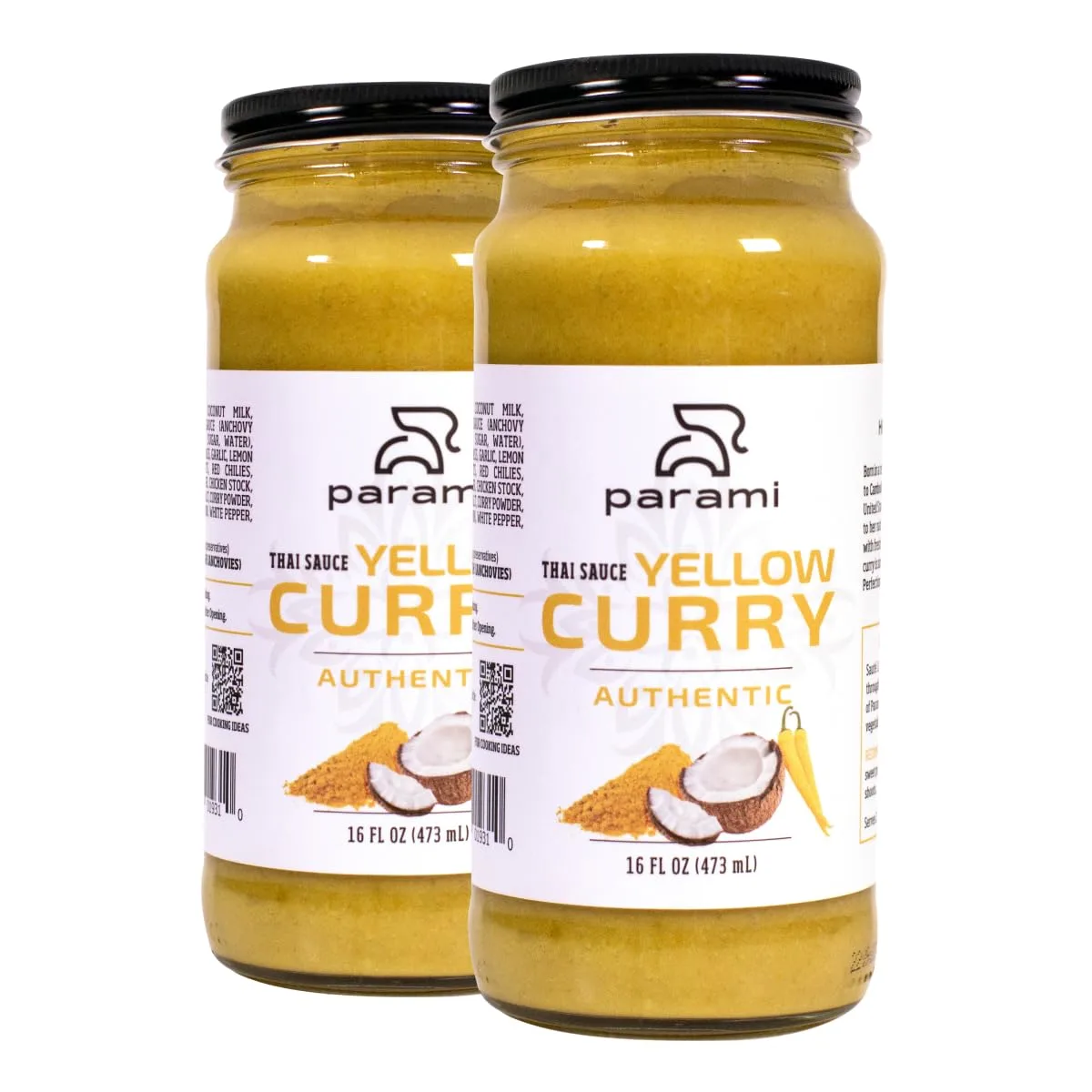Parami Thai Curry Sauce Size 16 OZ (Gluten Free, Dairy Free, Nut Free) (Pack of 2, Yellow)