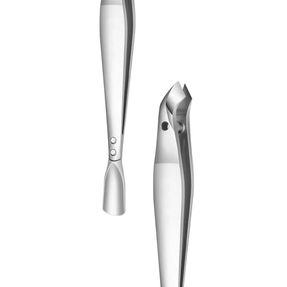 2 in 1 Cuticle Trimmer with Cuticle Pusher,Sharp Cuticle Nipper and Nail Pusher,Professional Stainless Steel Cuticle Cutter Clipper for Hang Nails,Dead Skin,Manicure & Pedicure Tool