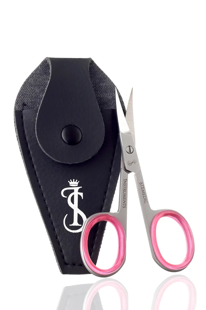 Nail Scissors Curved Eyebrow Scissors for Nail, Cuticle, Eyelashes, Nose Hair, Mustache and Beard - Manicure and Pedicure Small Scissors for Men and Women