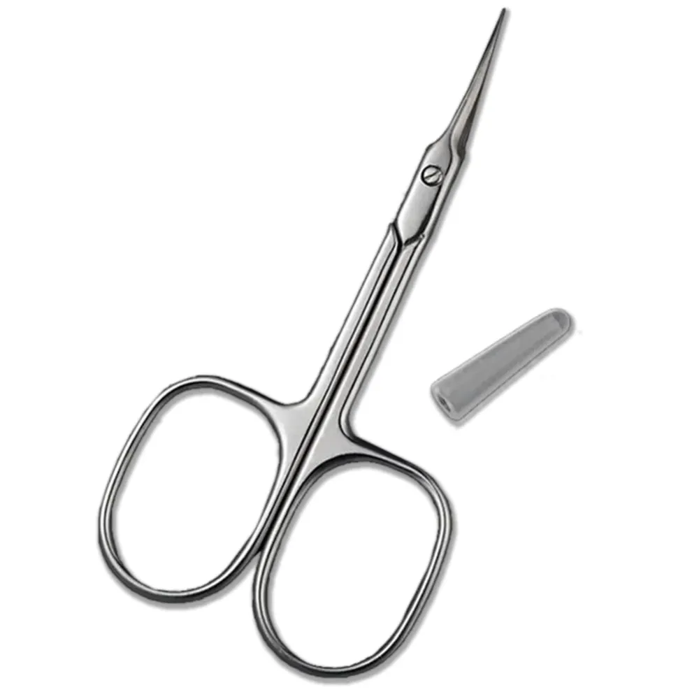 Cuticle Scissors Extra Fine for Manicure and Pedicure, Curved Blade Precise Pointed Tip Grooming Kit for Eyebrow, Eyelash, Trim Nail and Dry Skin - Small Scissors