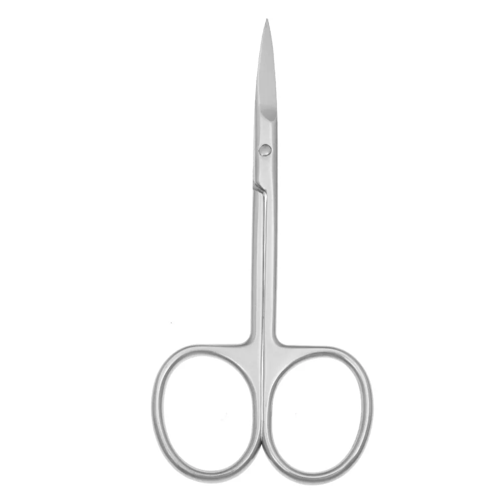 Cuticle Nail Scissors - Stainless Steel Precision Manicure Scissor - Extra Pointed Straight Curved Fingernail Scissor (Silver Straight)