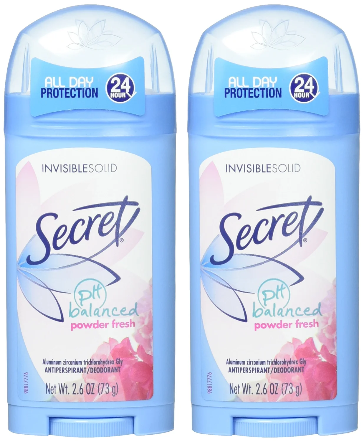 Secret Invisible Solid Antiperspirant Deodorant, Powder, 2.6 Ounce (Pack of 2)