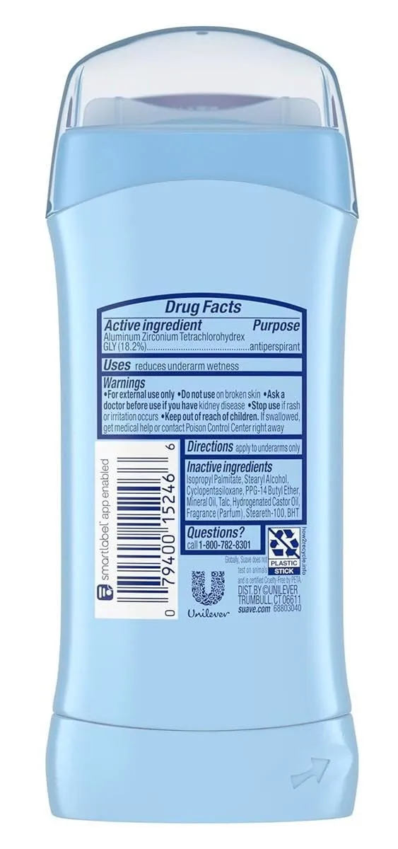 Suave Deodorant 2.6 Ounce 24Hr Tropic Paradise Invis. Solid (76ml) (2 Pack)