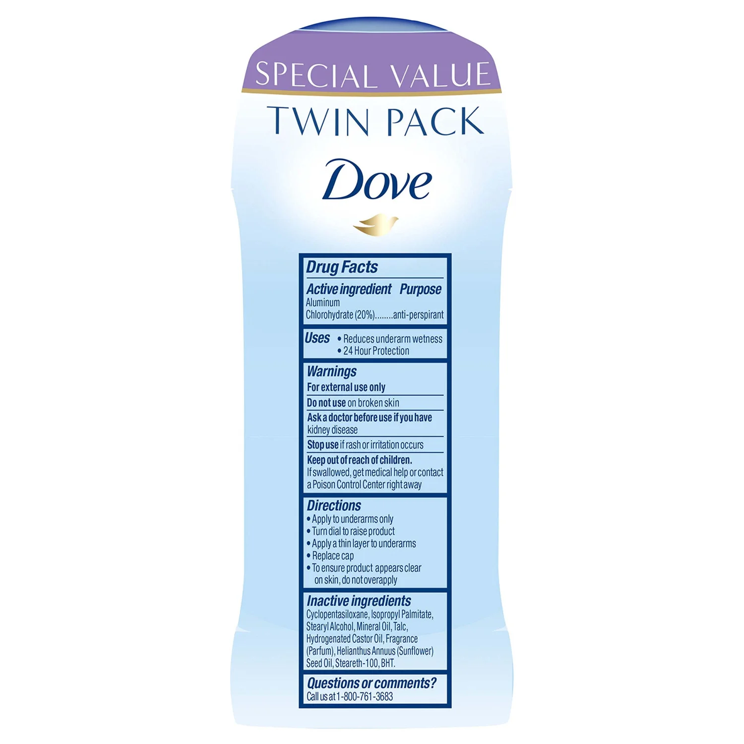 Dove Deodorant, Fresh, 2.6 oz, Twin Pack