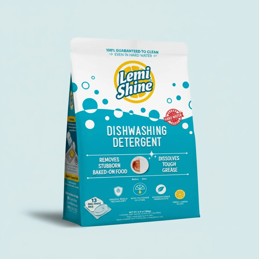 Lemi Shine Natural Dishwasher Pods | All-In-One Powder & Gel Dishwasher Detergent Pods with Powerful Citric Acid | Eco Friendly Dish Wash Cleaning Supplies (13 Count)
