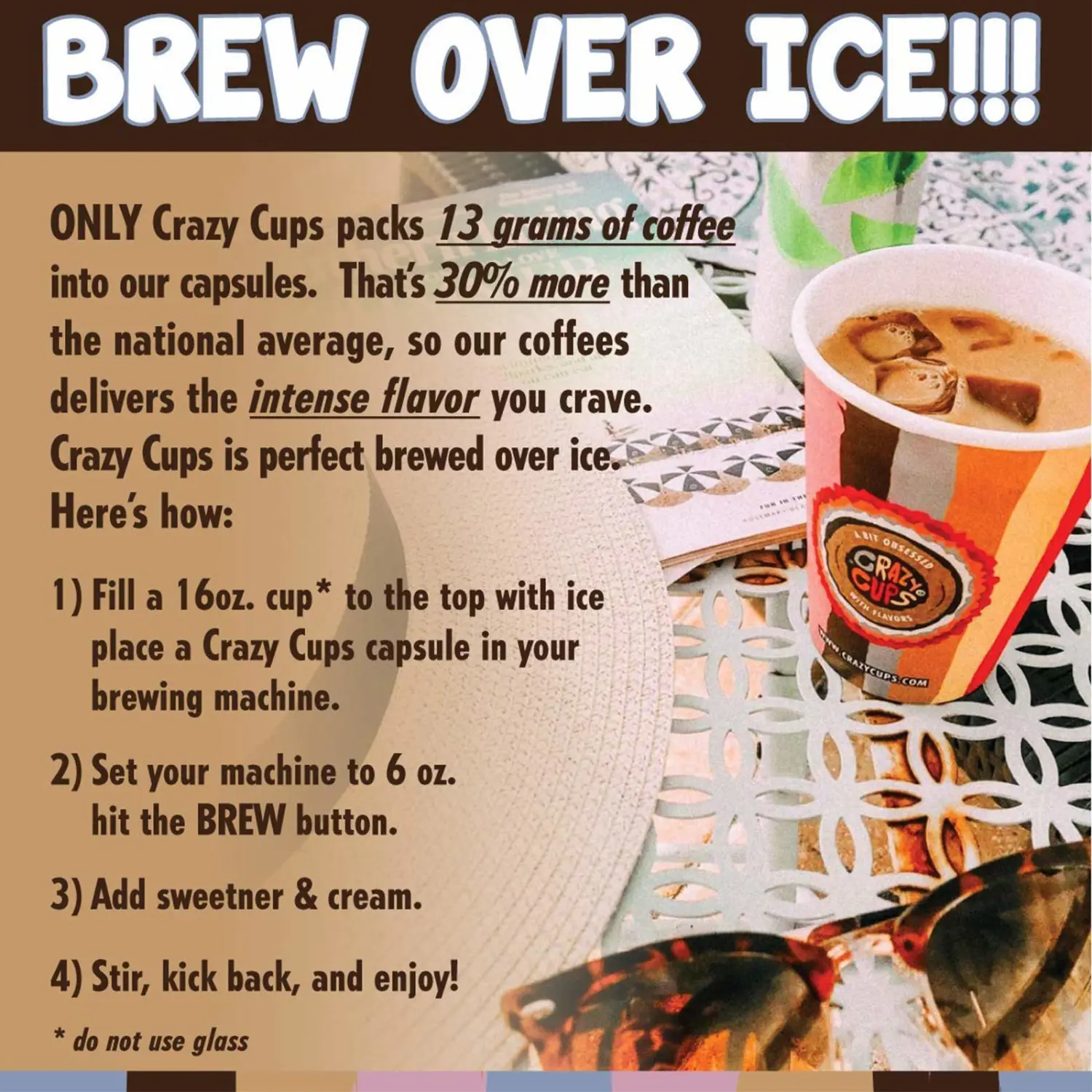 Crazy Cups Flavored Coffee pods, Hot Fudge Sundae, Single-Serve Medium Roast Coffee Cups for Keurig K-Cup Machines, Hot or Iced(Pack of 1, 22 Count Total)