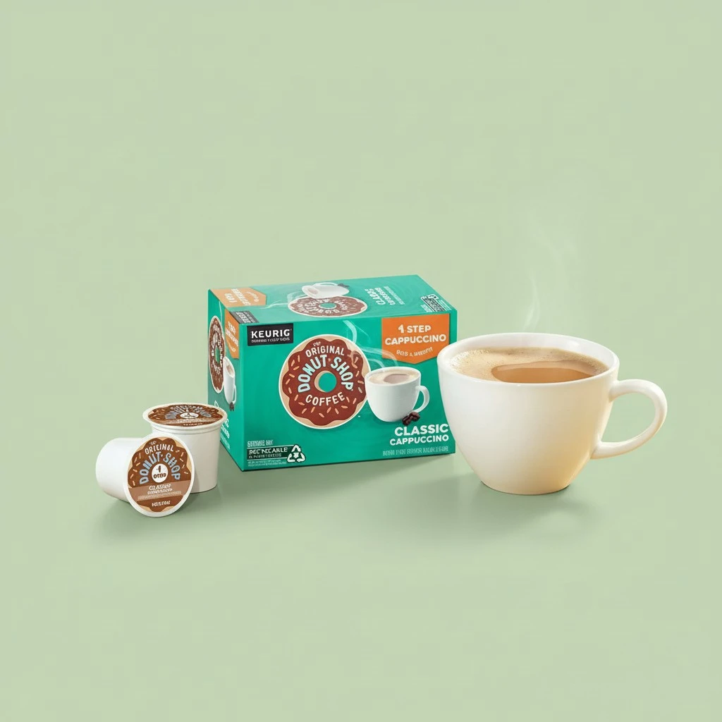 The Original Donut Shop One-Step Classic Cappuccino, Keurig Single-Serve K-Cup Pods, 10 Count