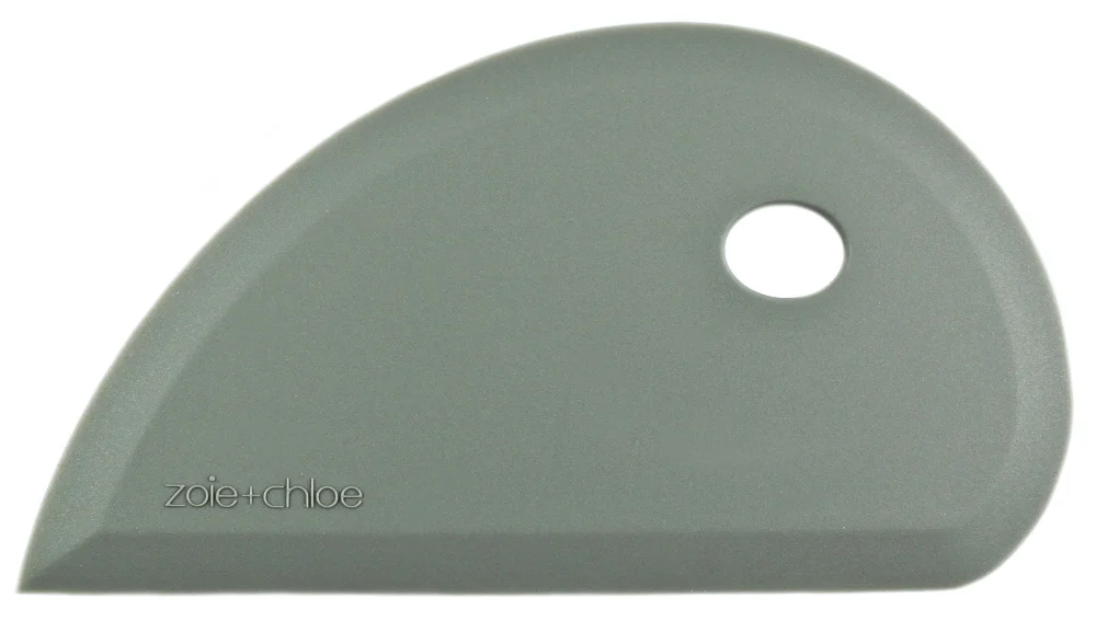 Zoie + Chloe Multipurpose Silicone Bowl Scraper - Dough Scraper for Cleaning Mixing Bowls, Baking Pan - Silicone Scraper Spatula For Painting, Smoothing, Frosting, Cake Decorating - Gray, 7x3.75