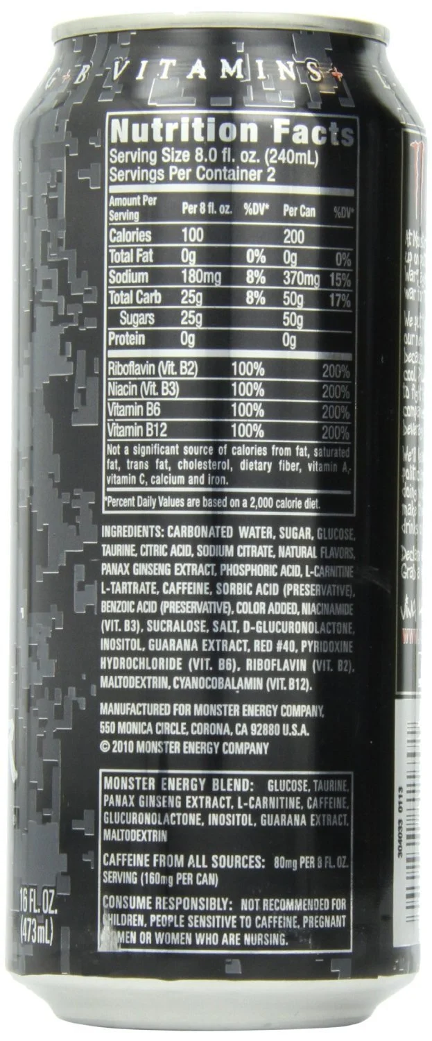4 Pack - Monster Assault Energy Drink - 16oz.