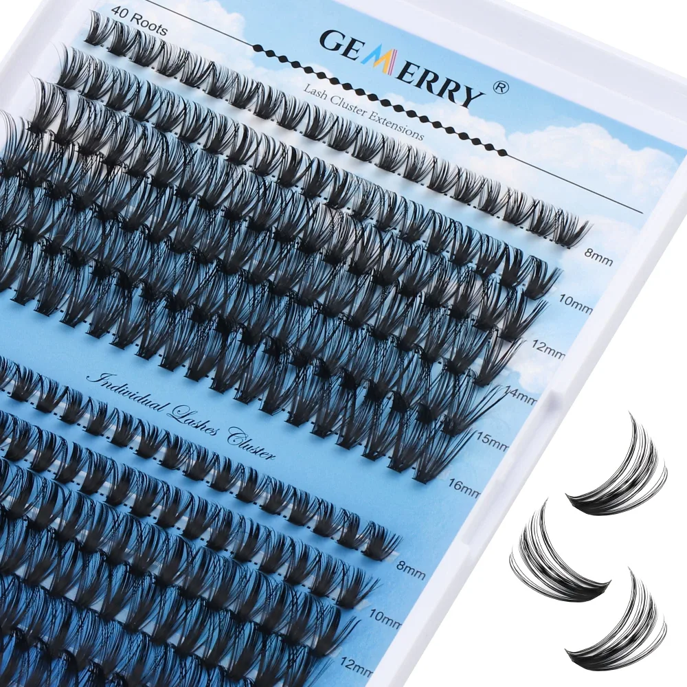 Individual Lashes Large Tray 240pcs Lash Clusters 0.07mm 40P+50P C Curl Mix 8-16mm Eyelash Clusters Soft&Lightweight Cluster Lashes Mink Lash Extension Clusters Mixed Tray Individual Lashes Cluster