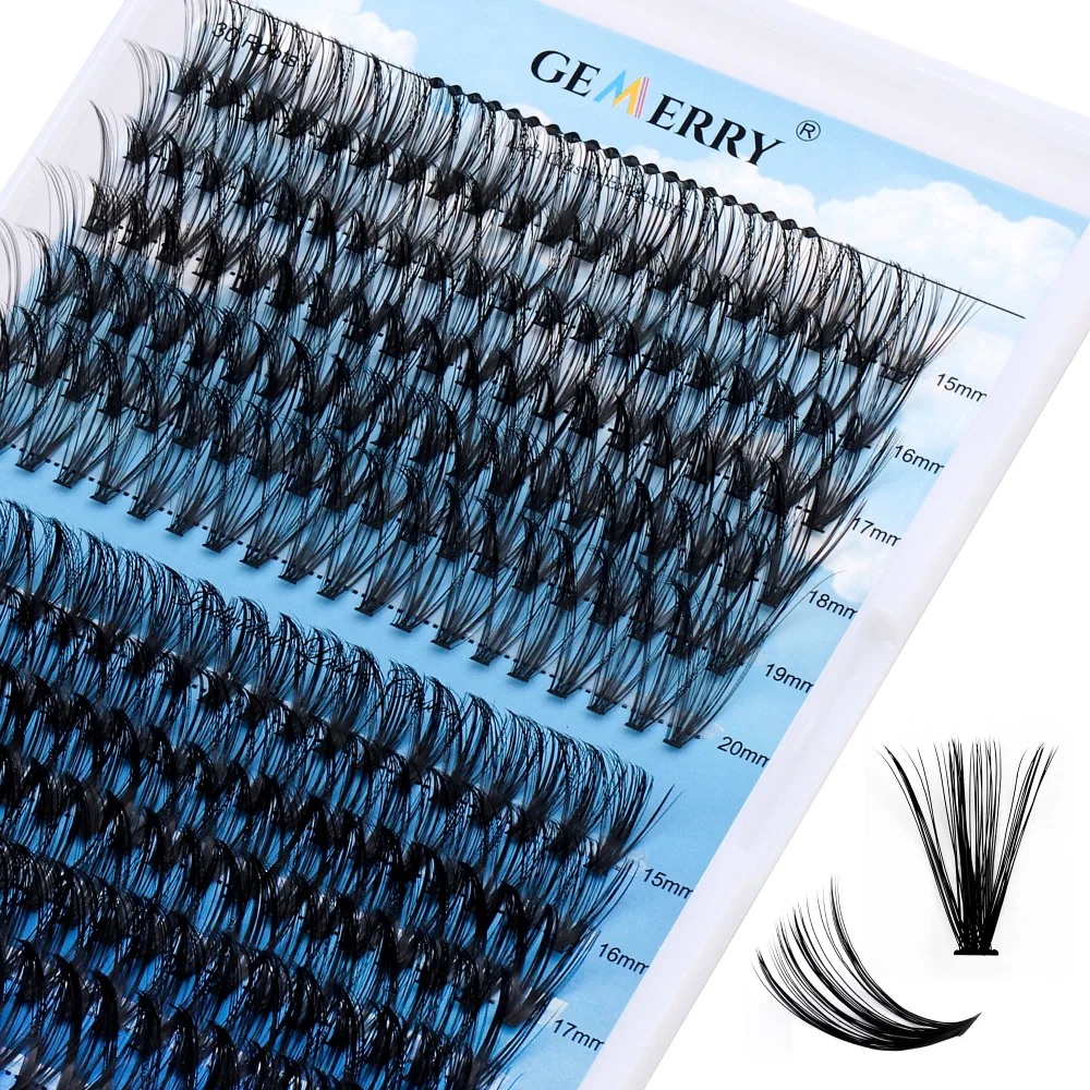 Individual Lashes Large Tray 240pcs 0.07mm 30P+40P C Curl Mix 15-20mm Cluster Lashes Soft&Natural Lash Clusters Mink Individual Lashes Cluster Mixed Tray False Eyelashes By GEMERRY