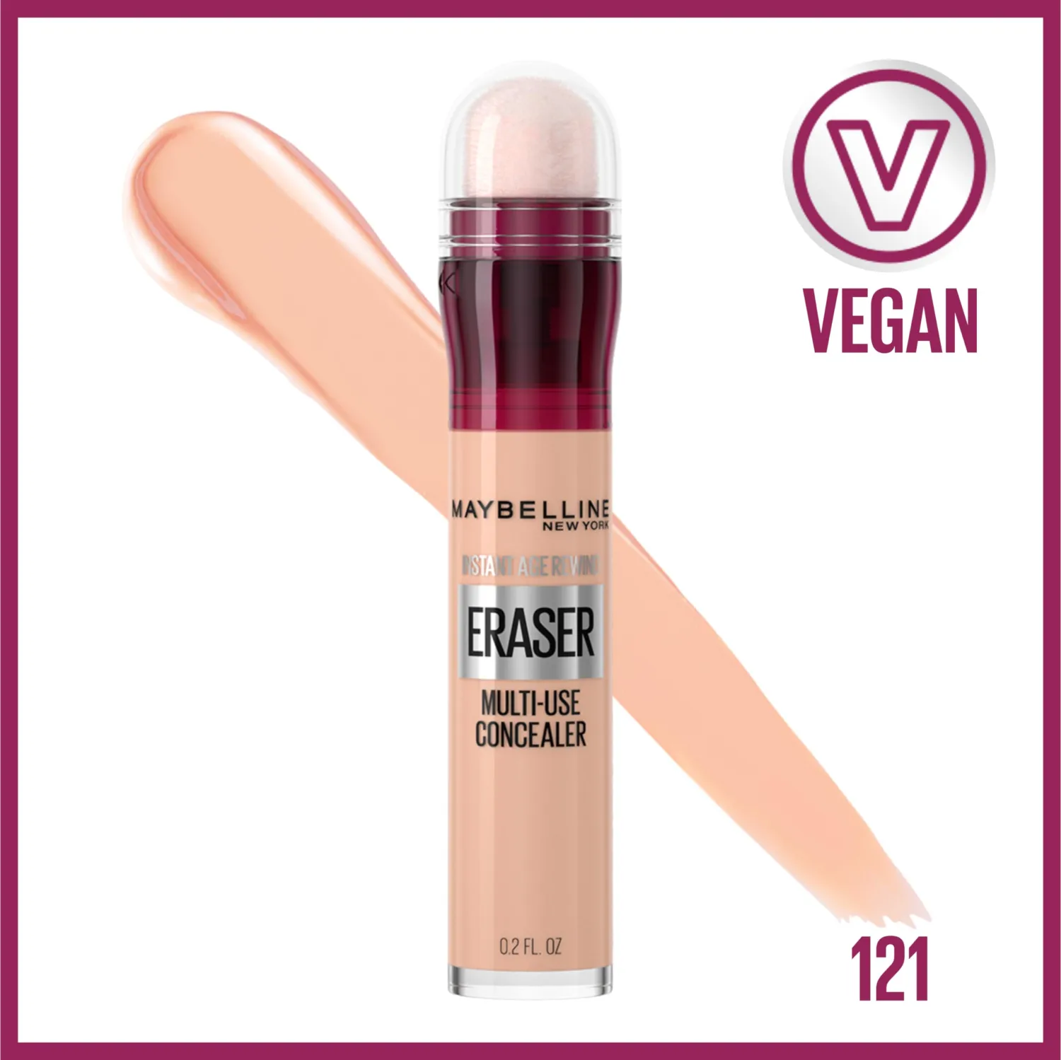 Maybelline Instant Age Rewind Eraser Dark Circles Treatment Multi-Use Concealer, 121, 1 Count (Packaging May Vary)