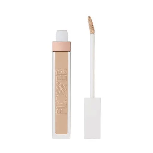 FLOWER Beauty Light Illusion Full Coverage Concealer | Hydrating, Weightless Formula Conceals, Corrects, Covers Dark Circles, Imperfections, Fine Lines and Fatigue | All-Day Wear – Sand (Pack of 2)
