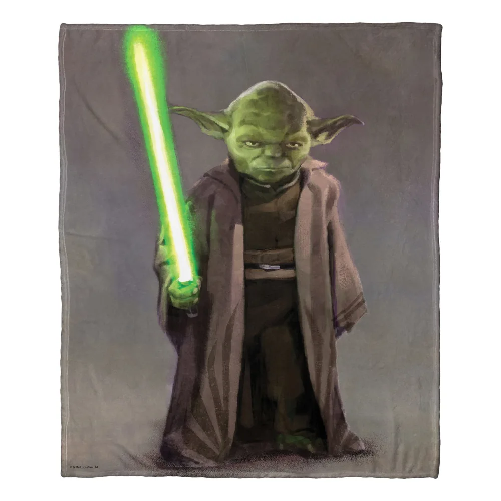 Northwest Star Wars Silk Touch Throw Blanket, 50" x 60", Warrior Yoda