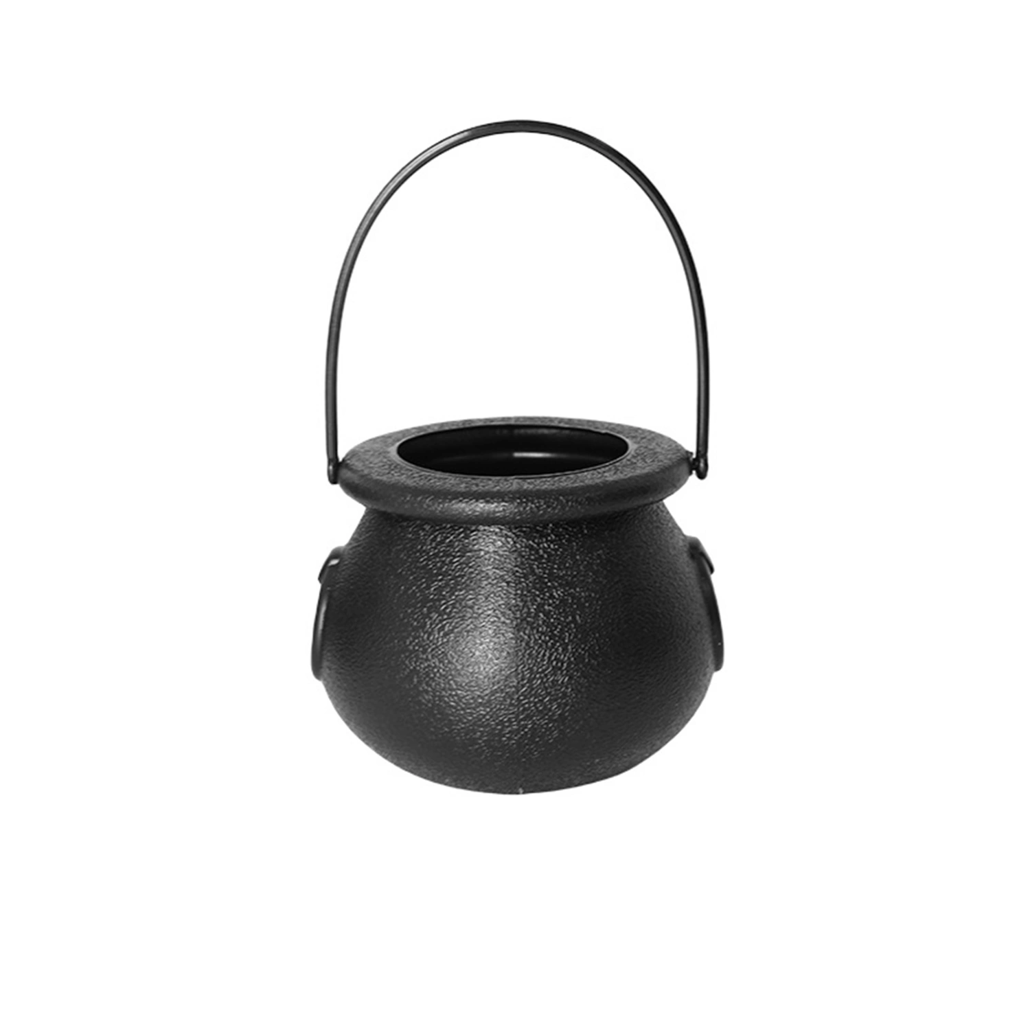 Mini Plastic Cauldrons Halloween Witch Pot Candy Buckets with Handle