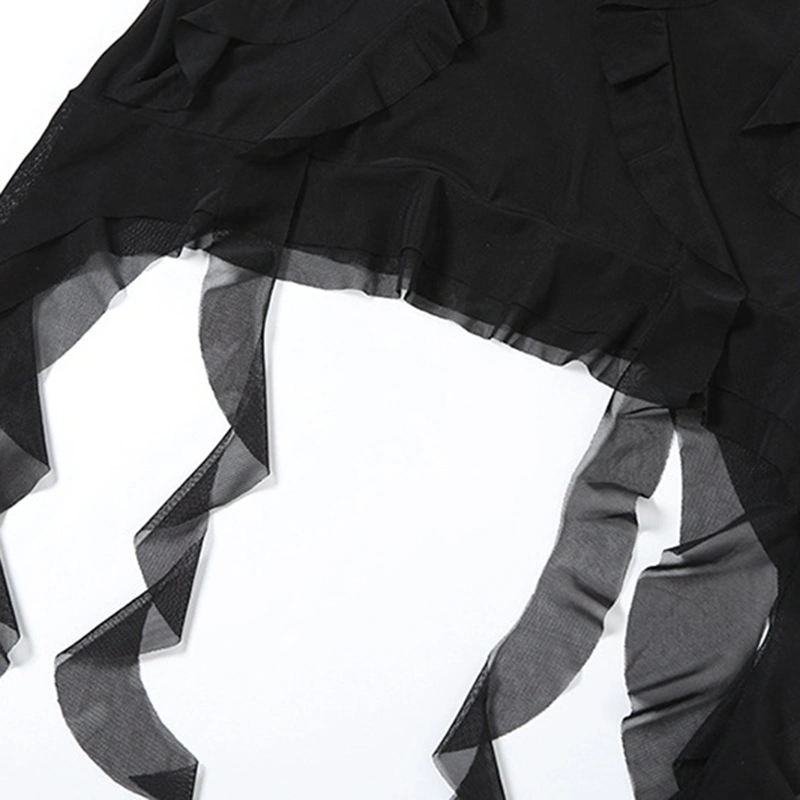Women's Summer Mini Skirt High Waist Irregular Ruffle Trendy Skirt