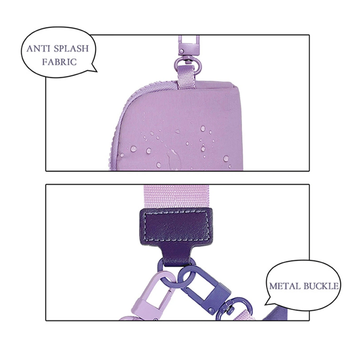 Women's Wristlet Keychain Wallet Dual Pouch Zip Around Coin Purse