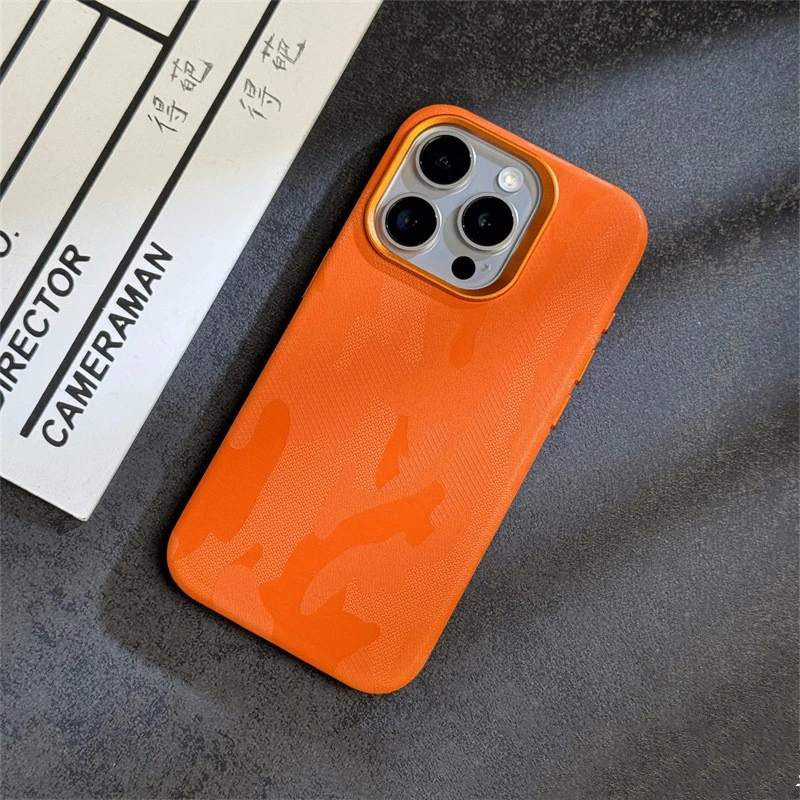 Phone Case Advanced Simple Camouflage Leather Magnetic