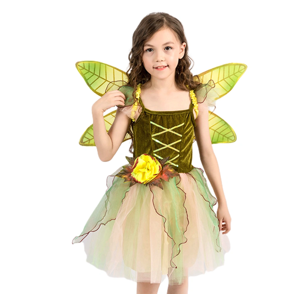 Toddler Girls Fairy Costume Include Butterfly Wings and Tulle Dress