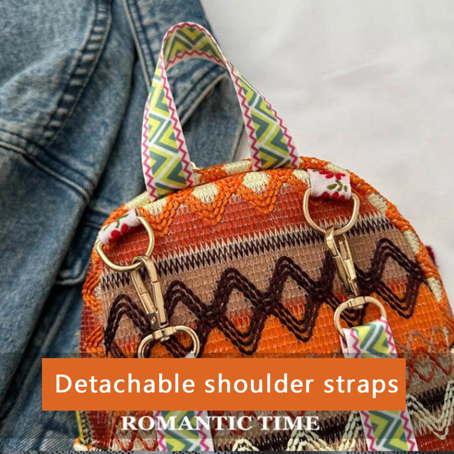 Women Backpack, Ethnic Style Woven Tasseled Large Capacity Handbag