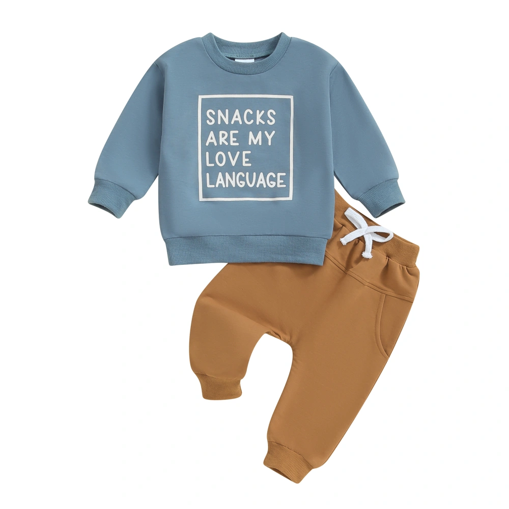 Baby Boys Pants Set, Long Sleeve Letters Sweatshirt Sweatpants