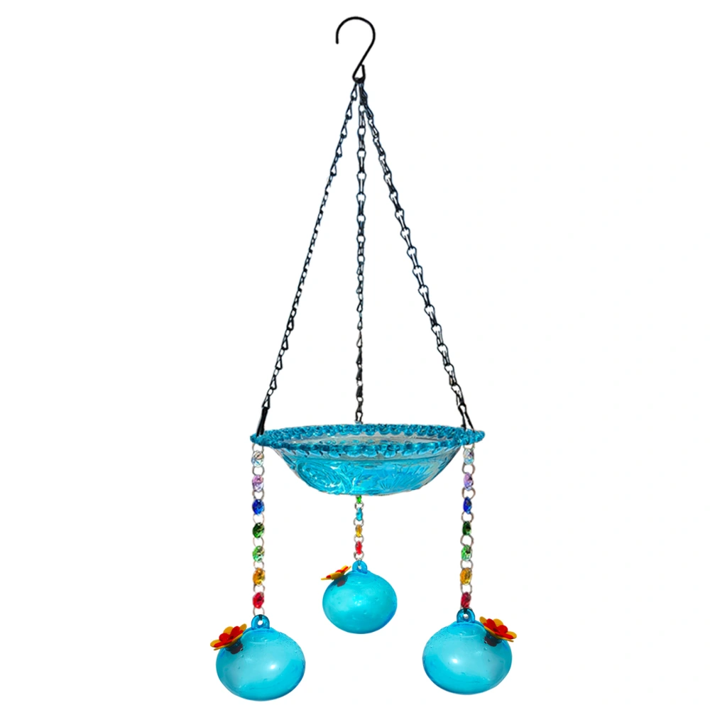 Hummingbird Feeder and Bath Combo Outdoor Hanging Birdbath Bowl