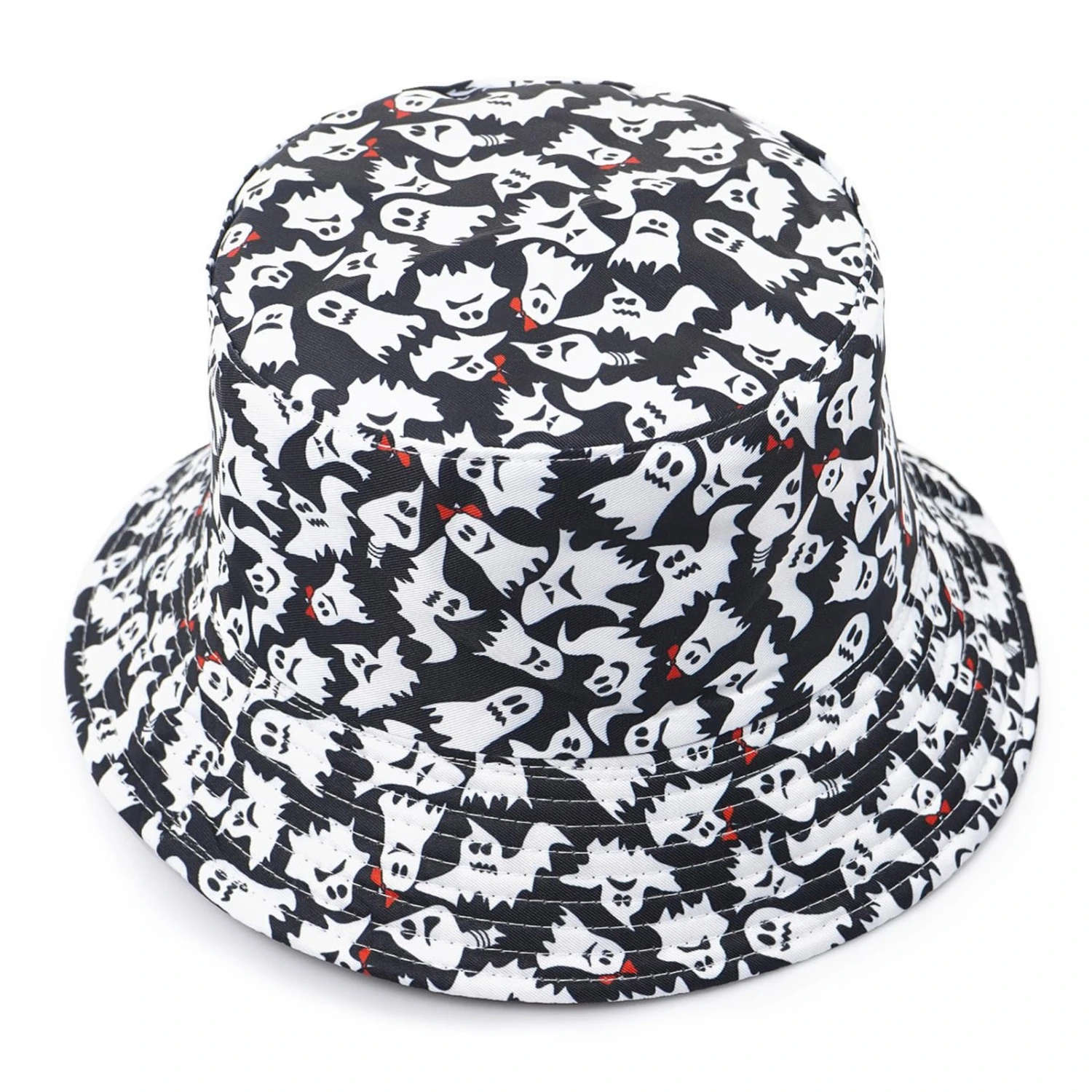 Women Halloween Bucket Hat Pumpkin/Skull/Ghost Print Basin Hat
