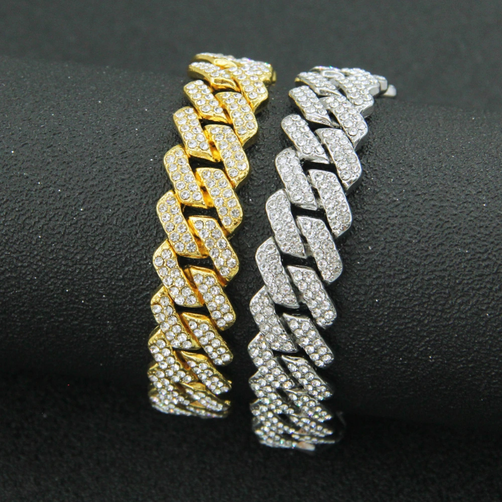 Hip Hop Full Diamond Encryption Diamond Cuban Link Chain Men's Necklace