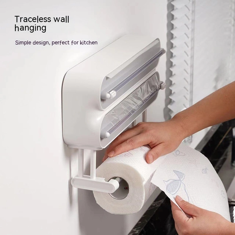 Wall-mounted Plastic Wrap Cutter Household Punch-free