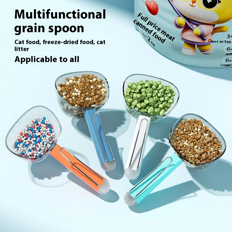 Transparent And Graduated Measuring Pet Food Spoon