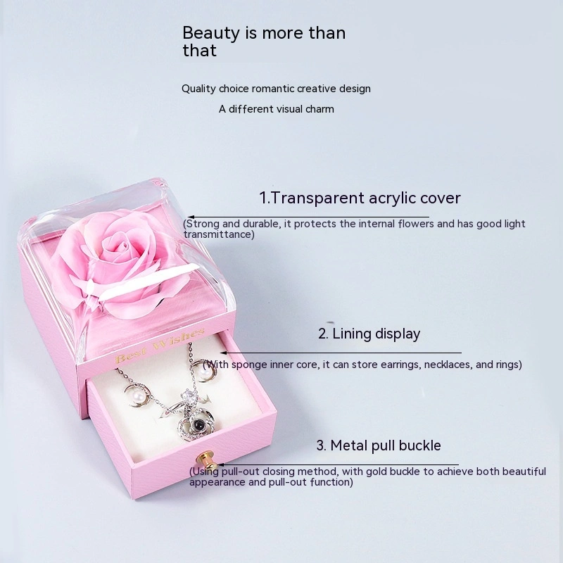 Jewelry Storage Rose Drawer Macaron Ring Necklace Packaging Box Jewelry Box
