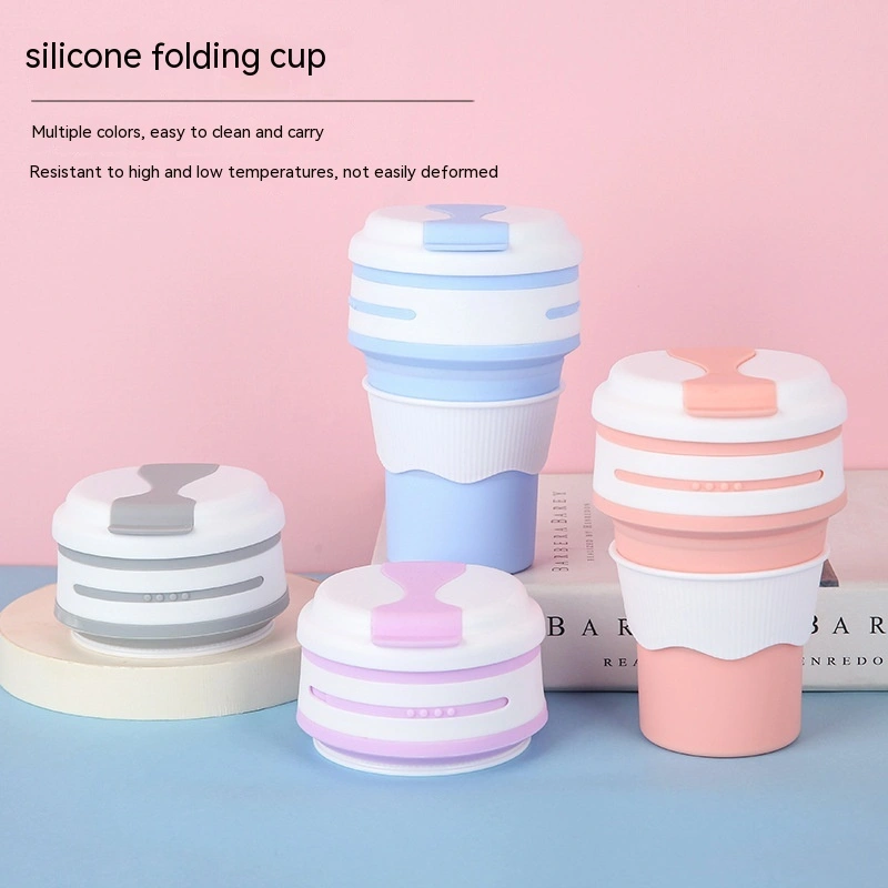 Outdoor Travel Portable Silicone For Water Folding Coffee Cup Water Bottle