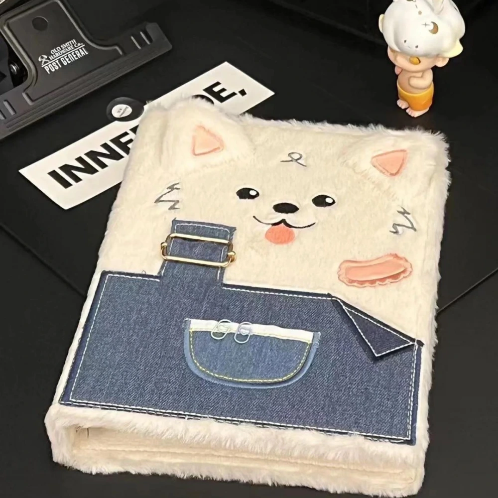 Cute Denim Plush Samoyed Puppy Album