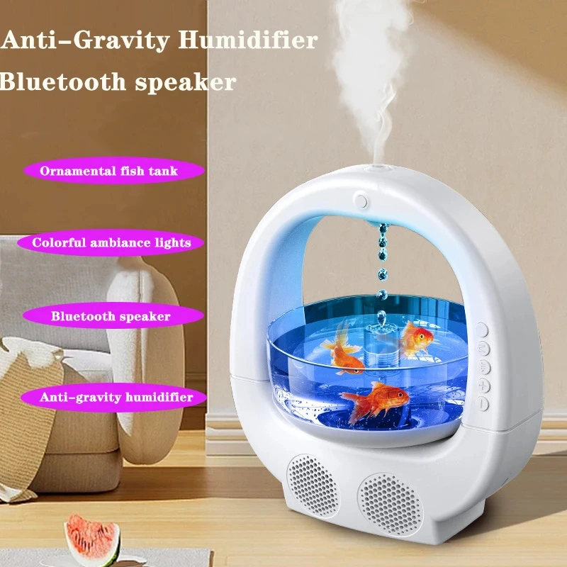 3 In 1 Anti-Gravity Humidifier Multifunctional Aromatherapy Machine Bluetooth-compatible Speaker Fish Tank Ambient Light