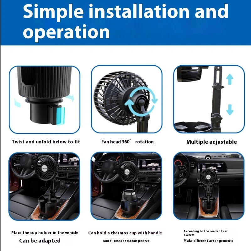 Supplies Car Water Cup Holder Fan