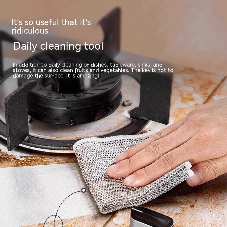 Silver Silk Rag Double-sided Kitchen Magic Dishcloth