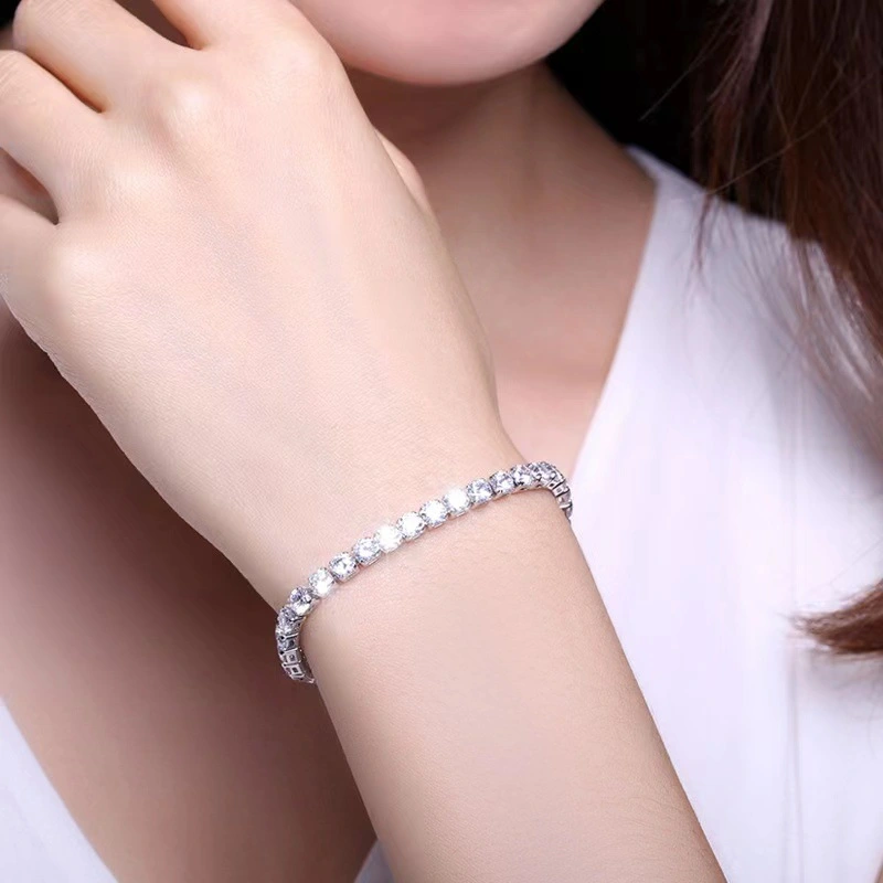 4mm Single Row Diamond All-match Simple Bracelet Women