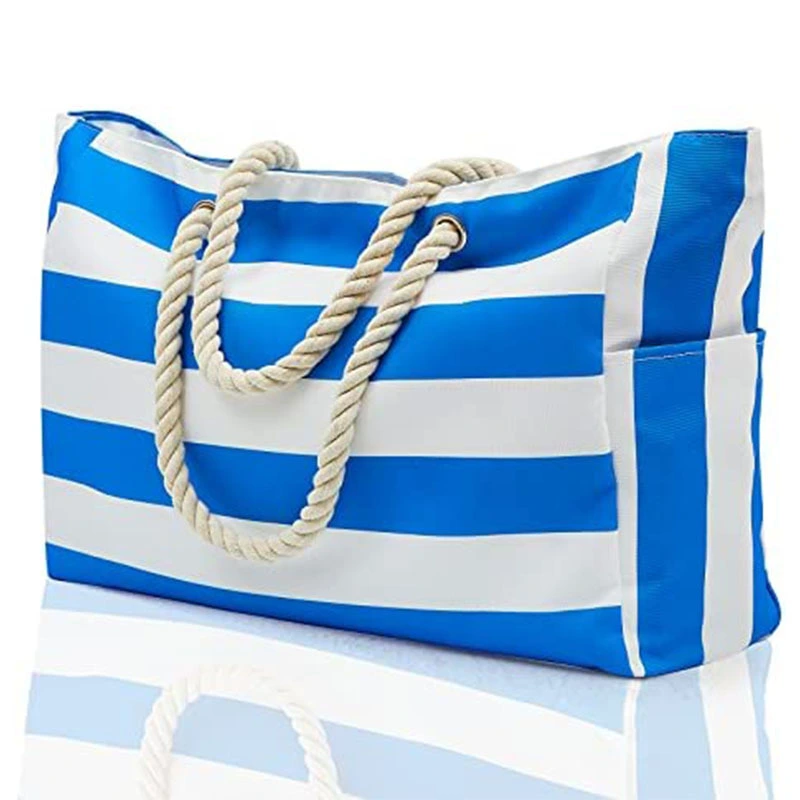 Striped Beach Large Storage Canvas Traveling Bag