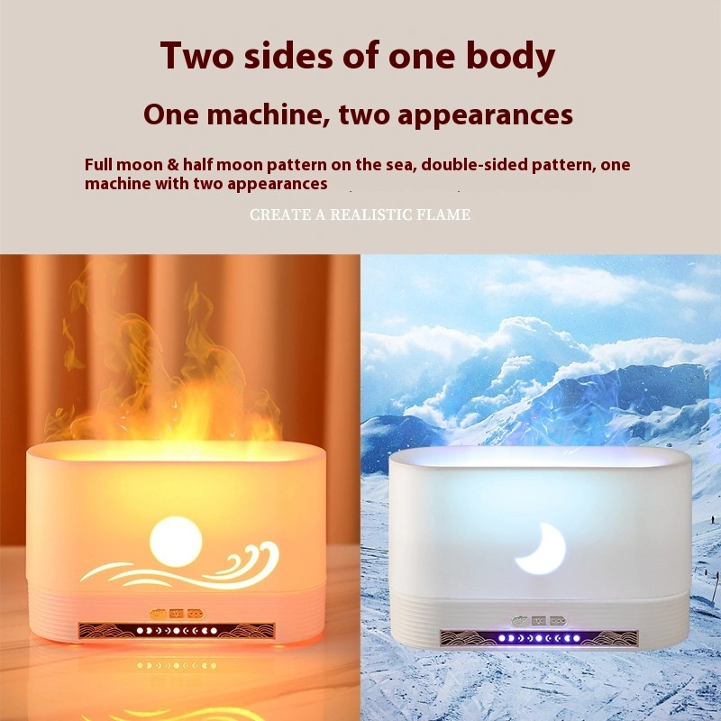 Creative Ultrasonic Flame Aromatherapy Humidifier With Fan