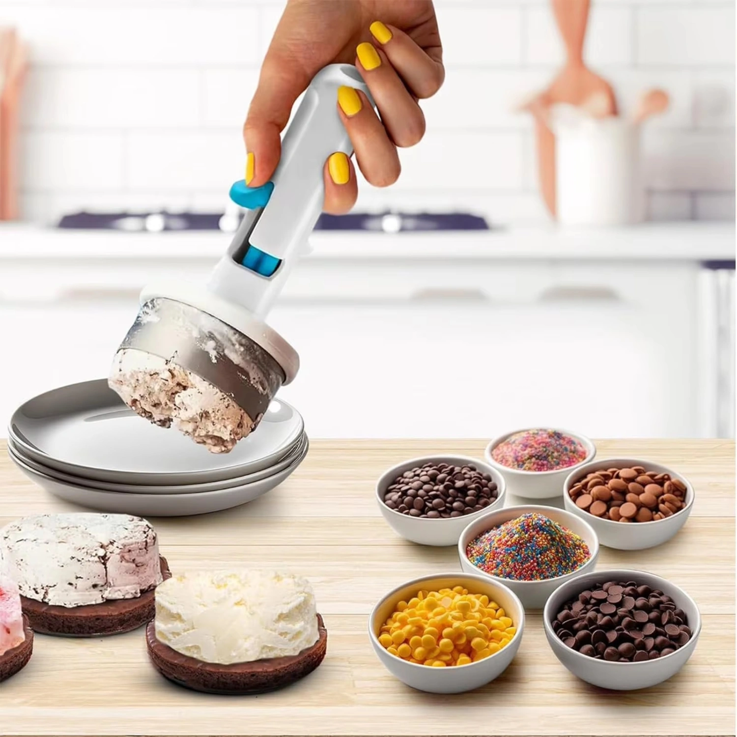Ice-cream Spoon Maker Ice Cream Sandwich Rotating Spoon DIY Ice Cream Making