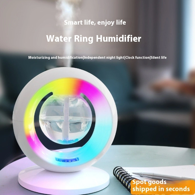 Heavy Fog Clock Humidifier Colorful Night Lamp