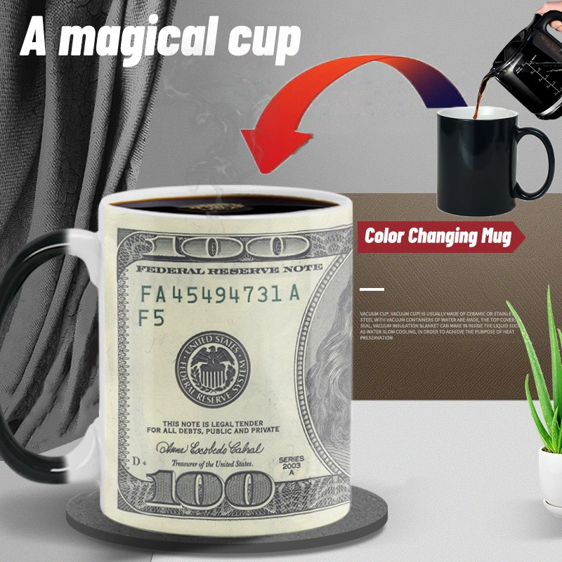 Creative Banknote Color Changing Mug Ceramic