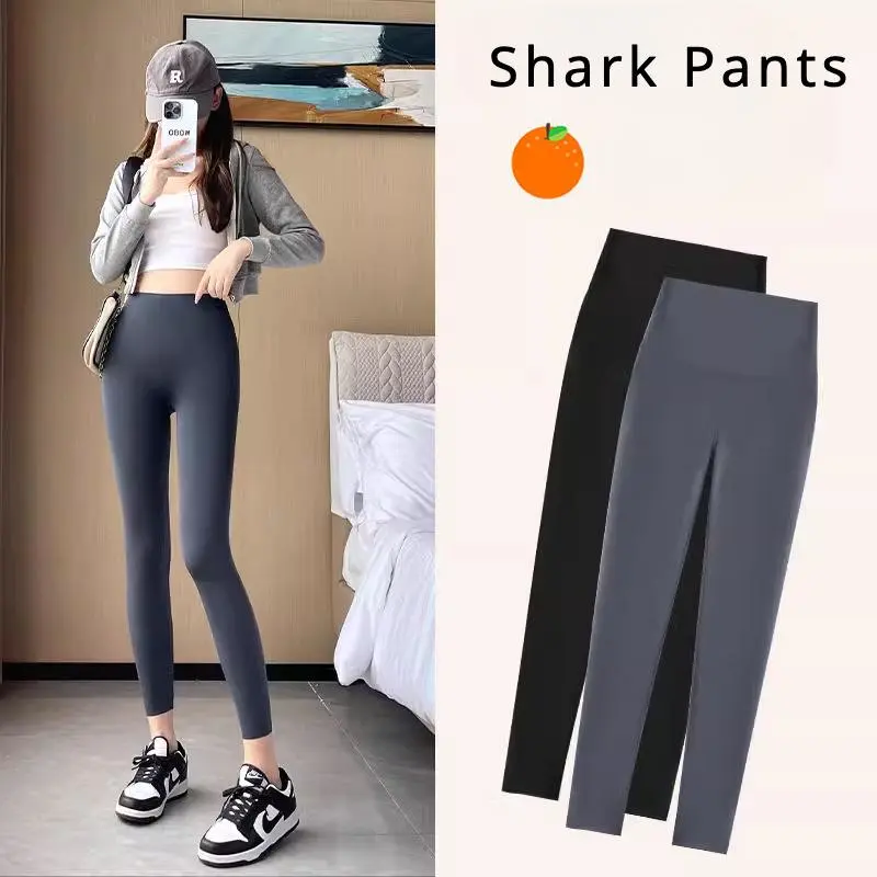 Shark Pants for Women, Summer Thin Leggings, High Waist Sports Leggings, Tight Yoga Leggings, Seamless Fitness Pants for Gym, Workout, Pilates,Training, Outdoor, Cycling, Hiking, Volleyball