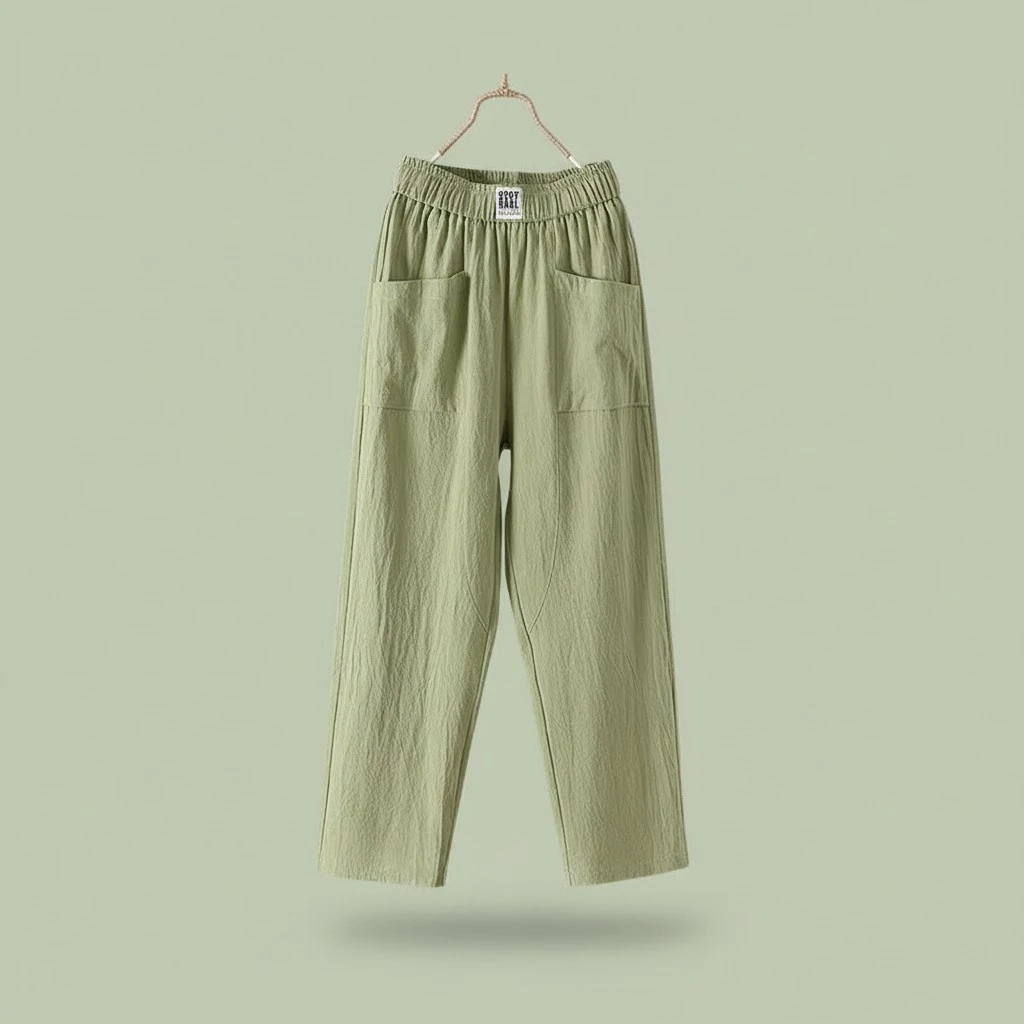 Women's Cotton Linen Pants, Casual Pants, Loose Pants, Straight Trousers, Summer Thin Cropped Pants, Harem Pants for Student