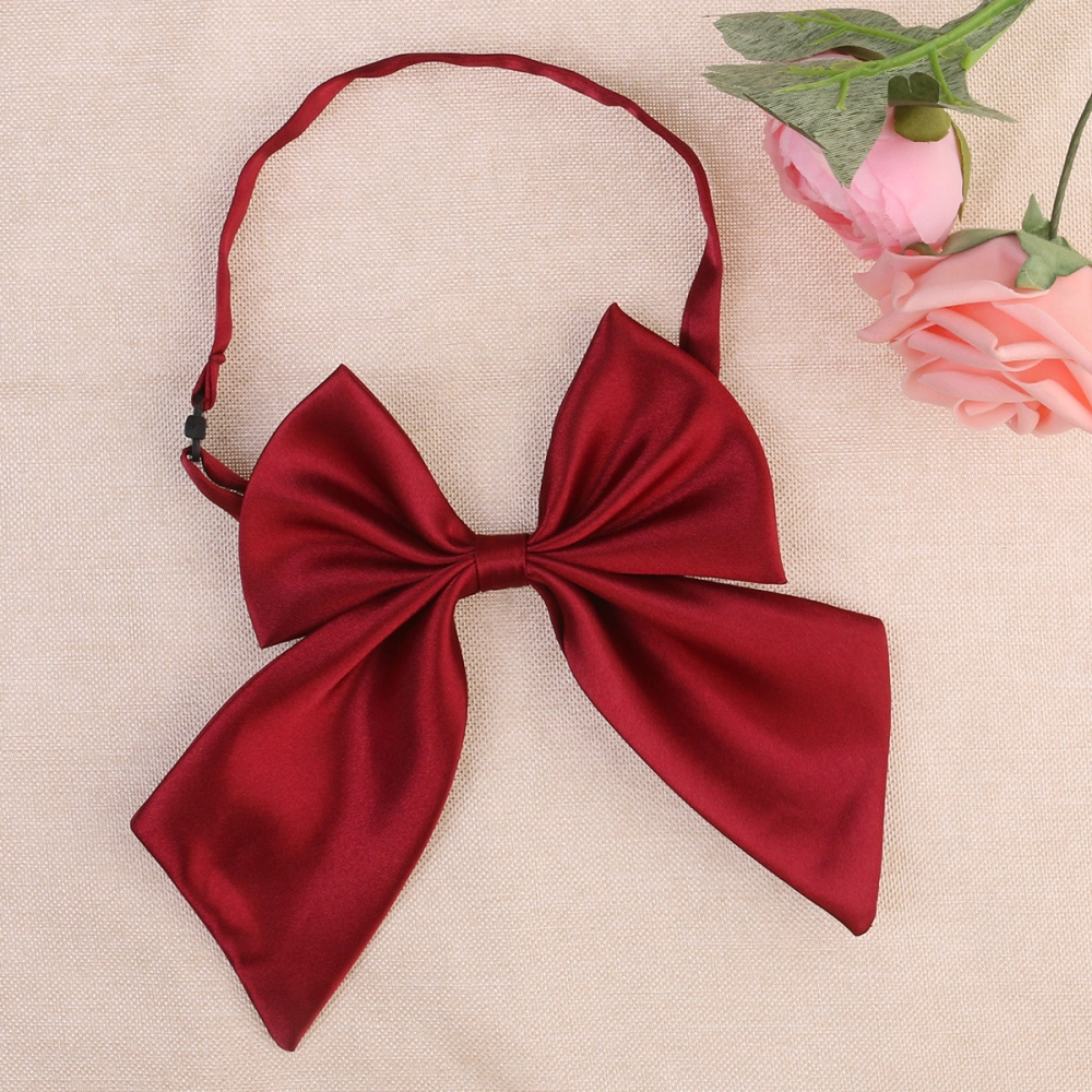 Adjustable Stewardess Cosplay School Student Sailor Suit Bowtie Bowknot (Purplish Red)