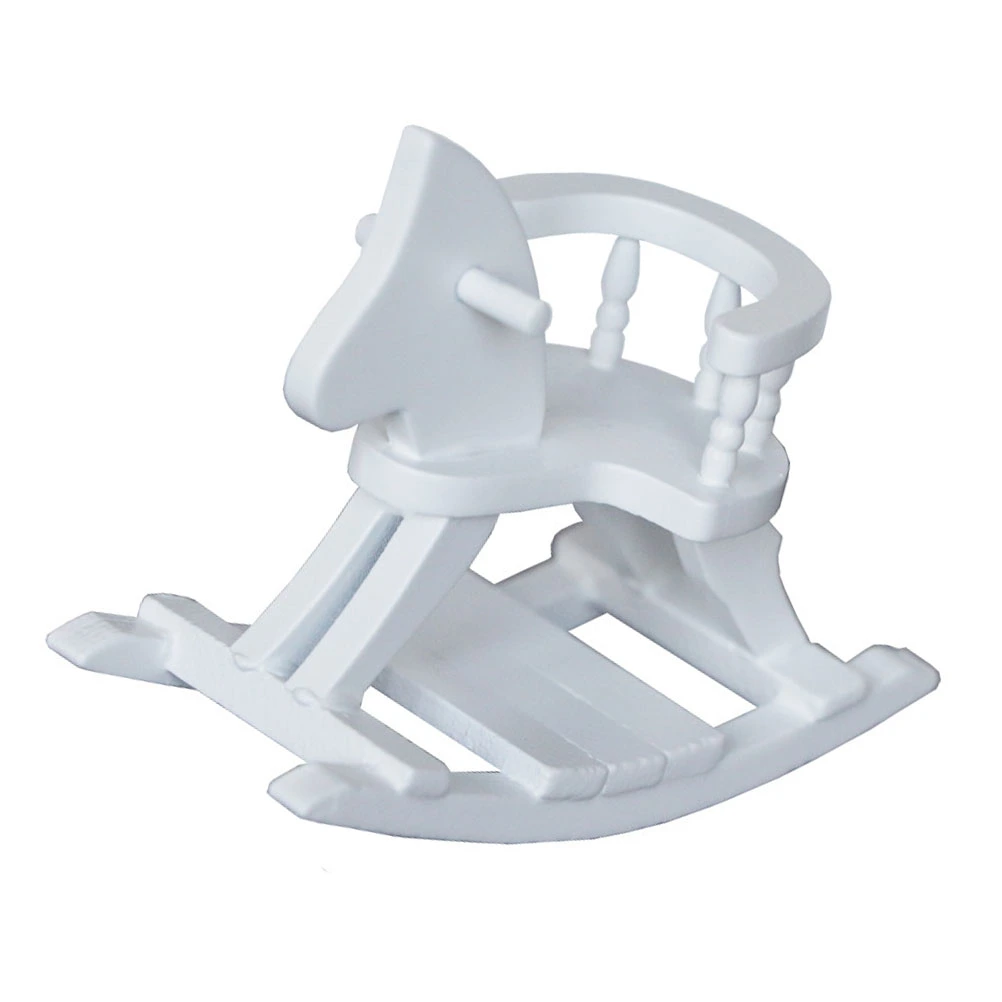 1pc Wooden Horse Model Mini Horse Model Wood Mini Hobbyhorse Decor (White)