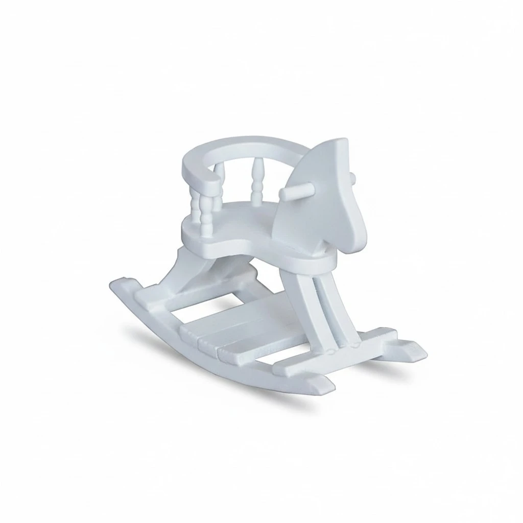 1pc Wooden Horse Model Mini Horse Model Wood Mini Hobbyhorse Decor (White)