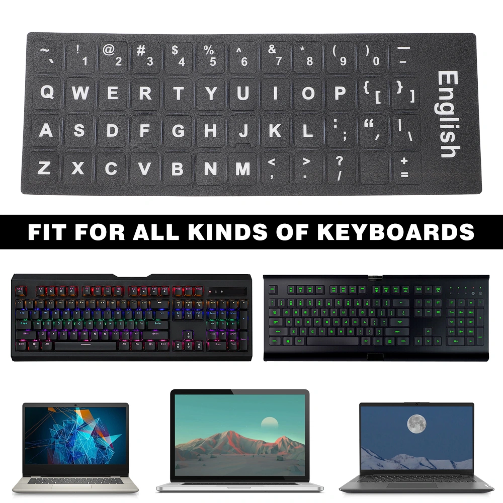 10 Sheets Keyboard Sticker English Keyboard Letter Sticker Language Sticker