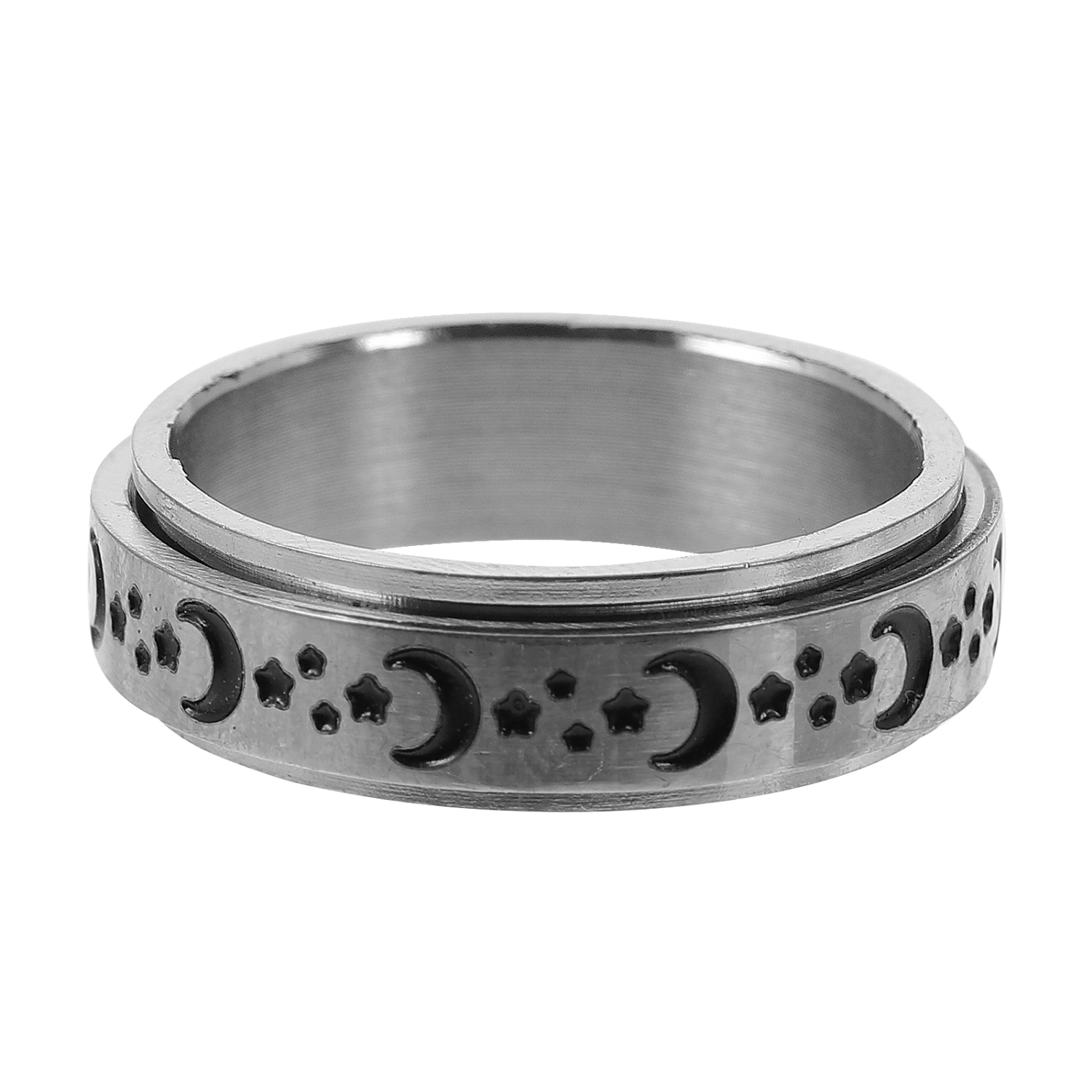 1pc Decor Ring Stars Moon Ring Rotatable Ring Anniversary Birthday Gift Ring