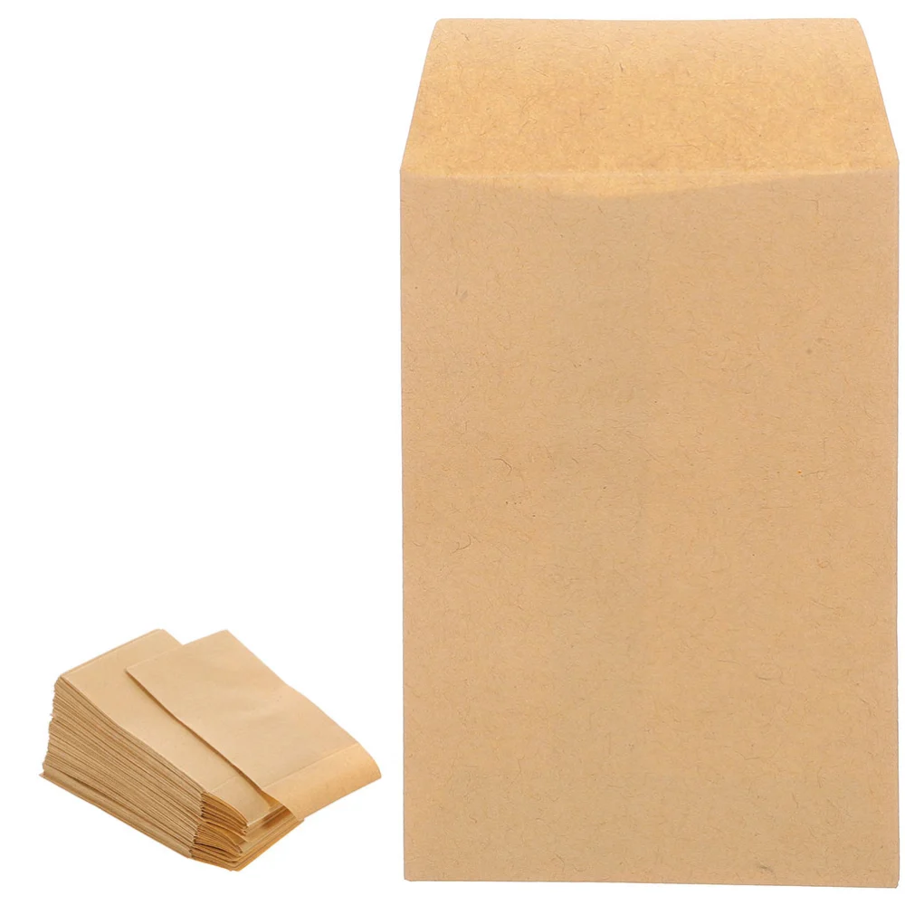 120 pcs Small Envelopes Kraft Paper Envelopes Plants Seeds Envelopes Blank Storage Envelopes